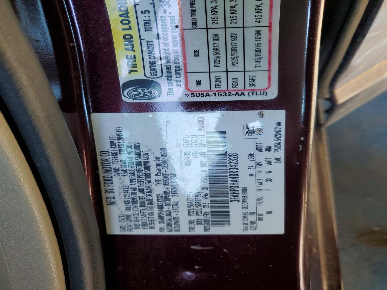 2011 FORD FUSION
