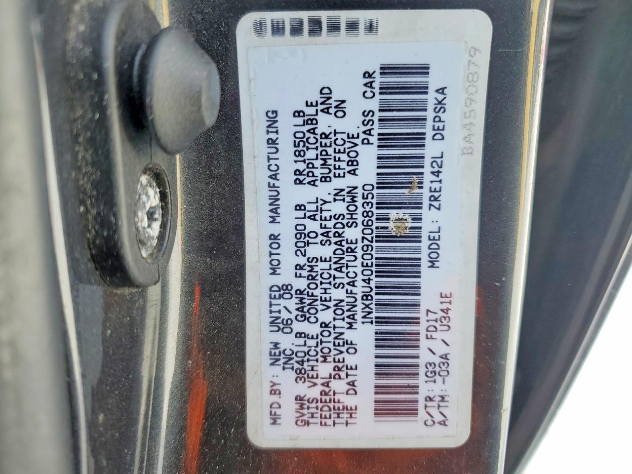 2009 TOYOTA COROLLA
