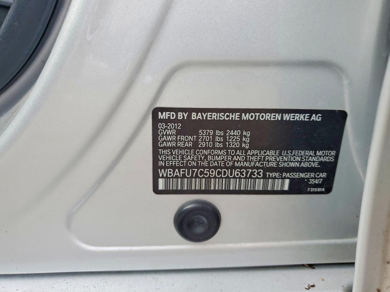 2012 BMW 5 series