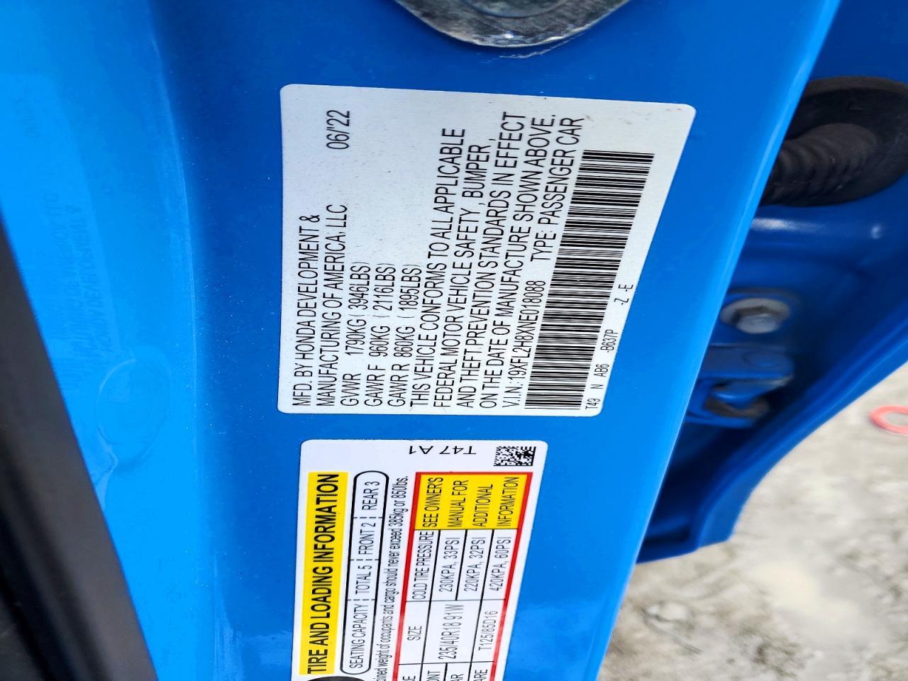 2022 HONDA CIVIC