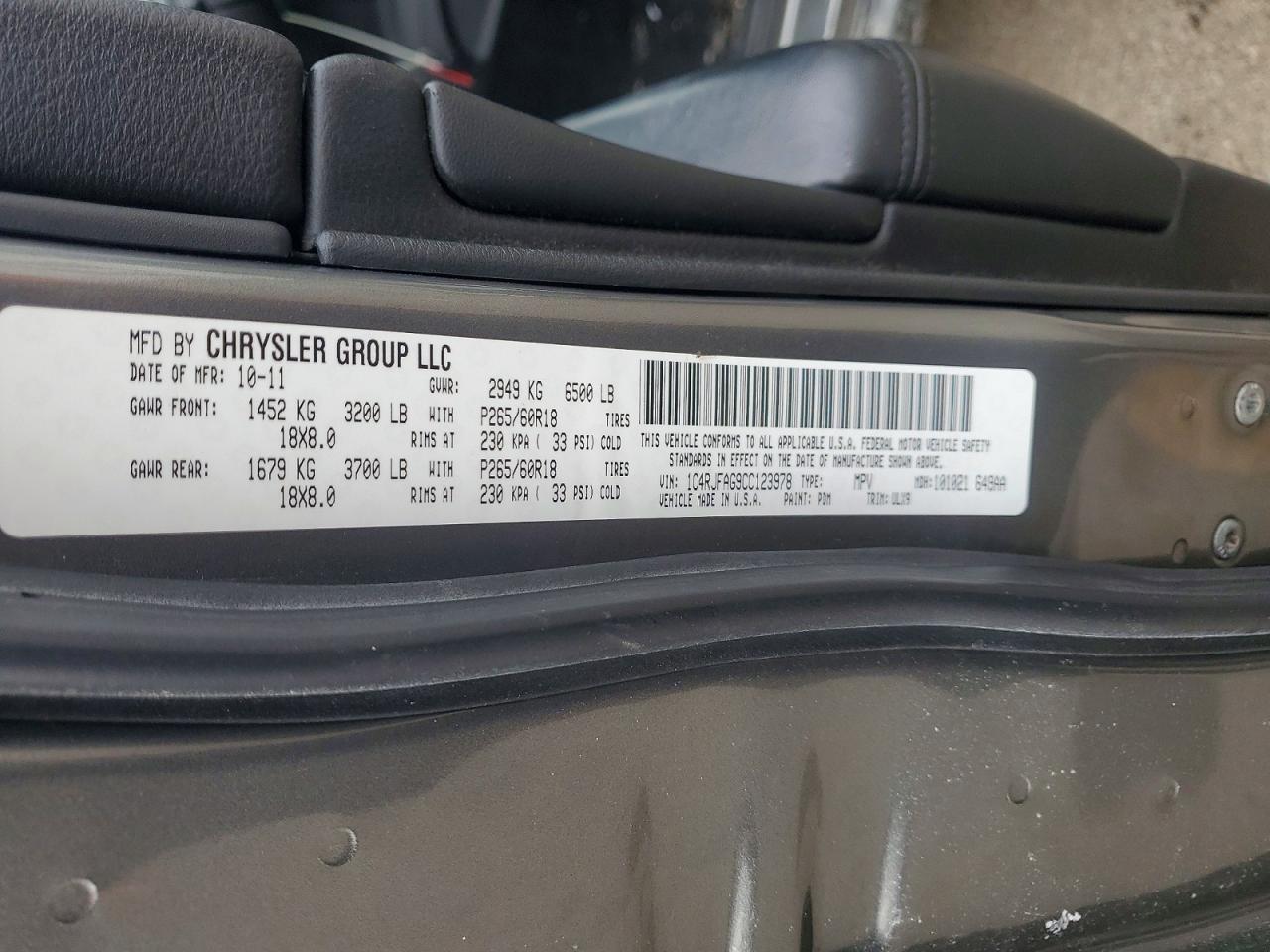 2012 JEEP Grand Cherokee