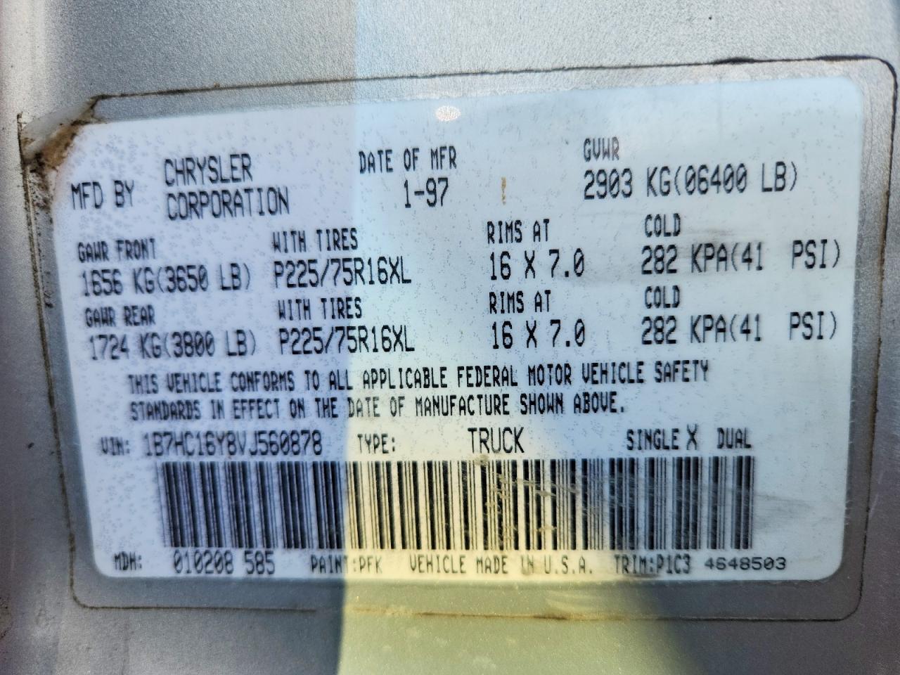 1997 DODGE RAM 1500