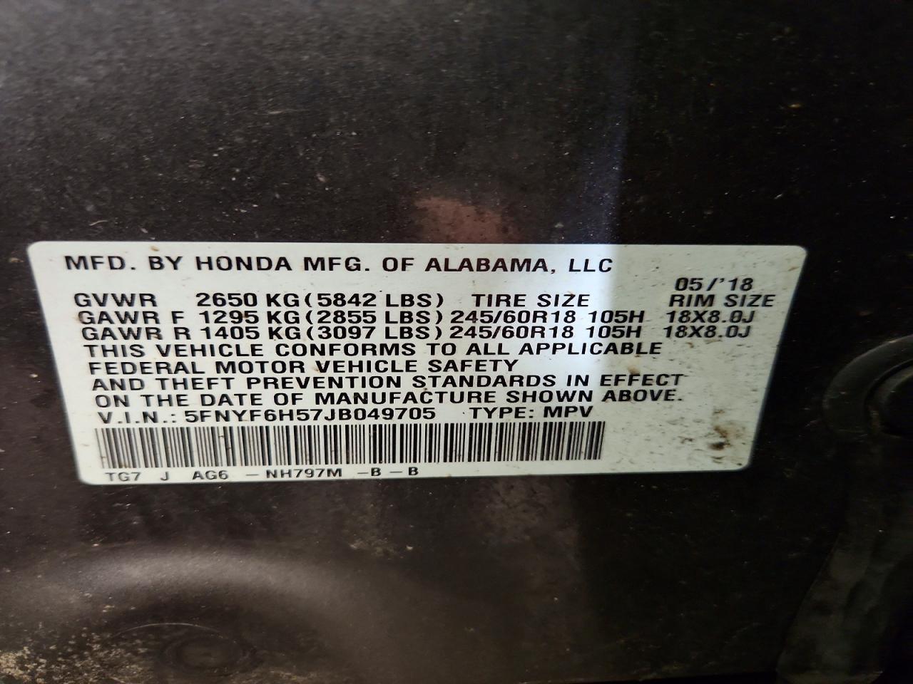 2018 HONDA PILOT