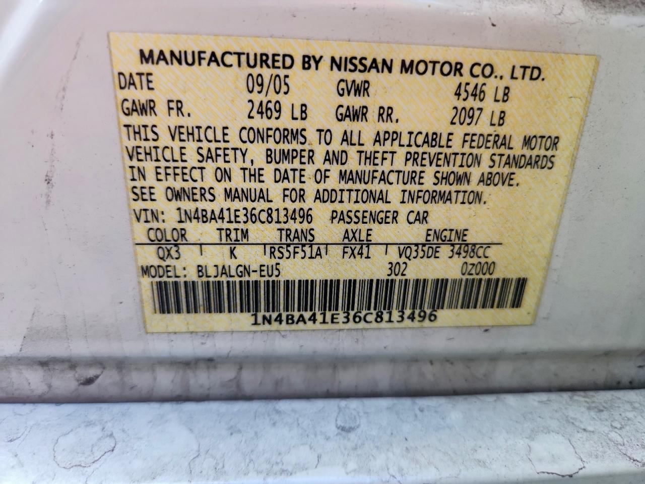2006 NISSAN Maxima