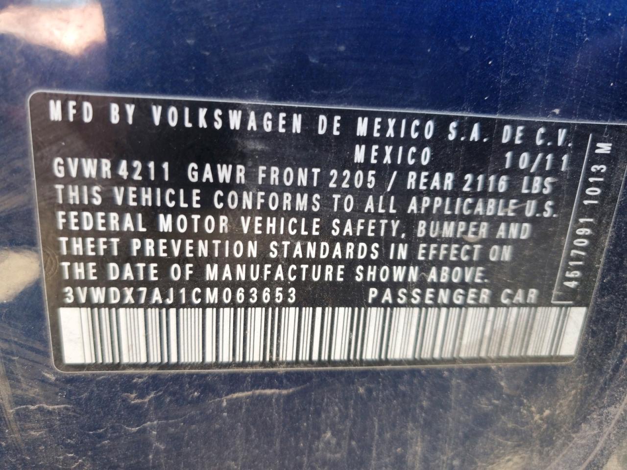 2012 VOLKSWAGEN JETTA