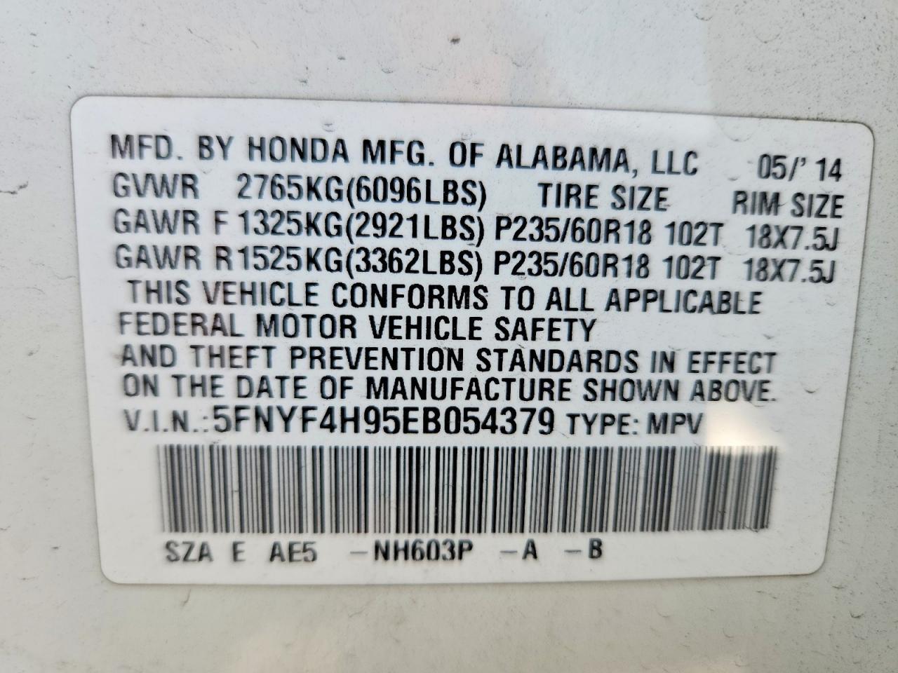 2014 HONDA PILOT