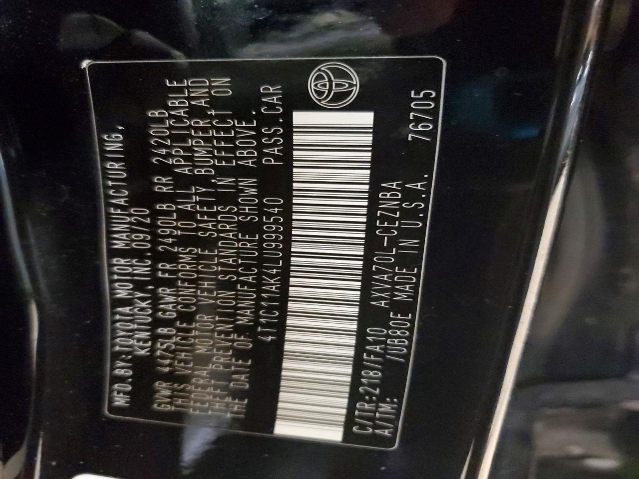 2020 TOYOTA CAMRY