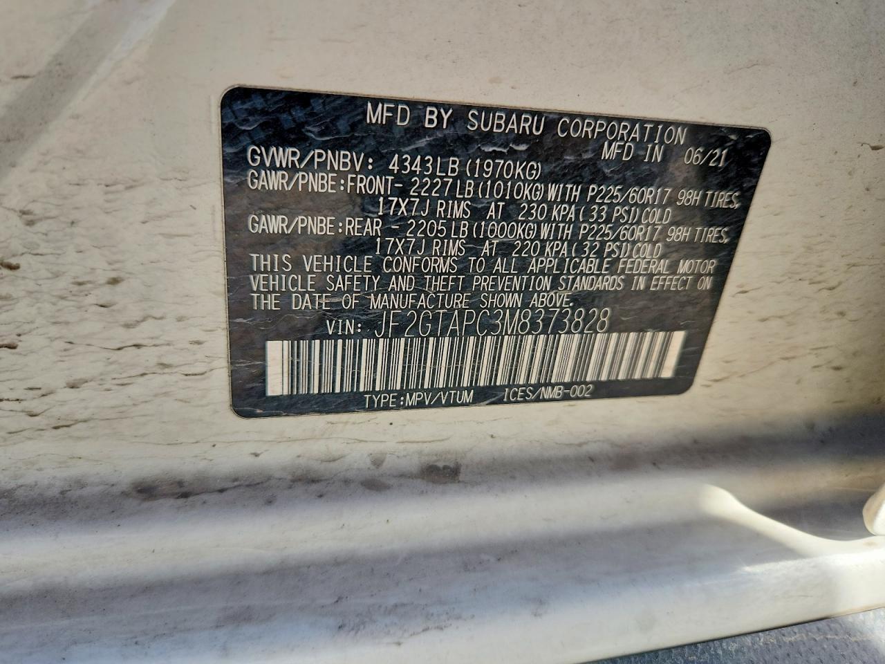 2021 SUBARU Crosstrek