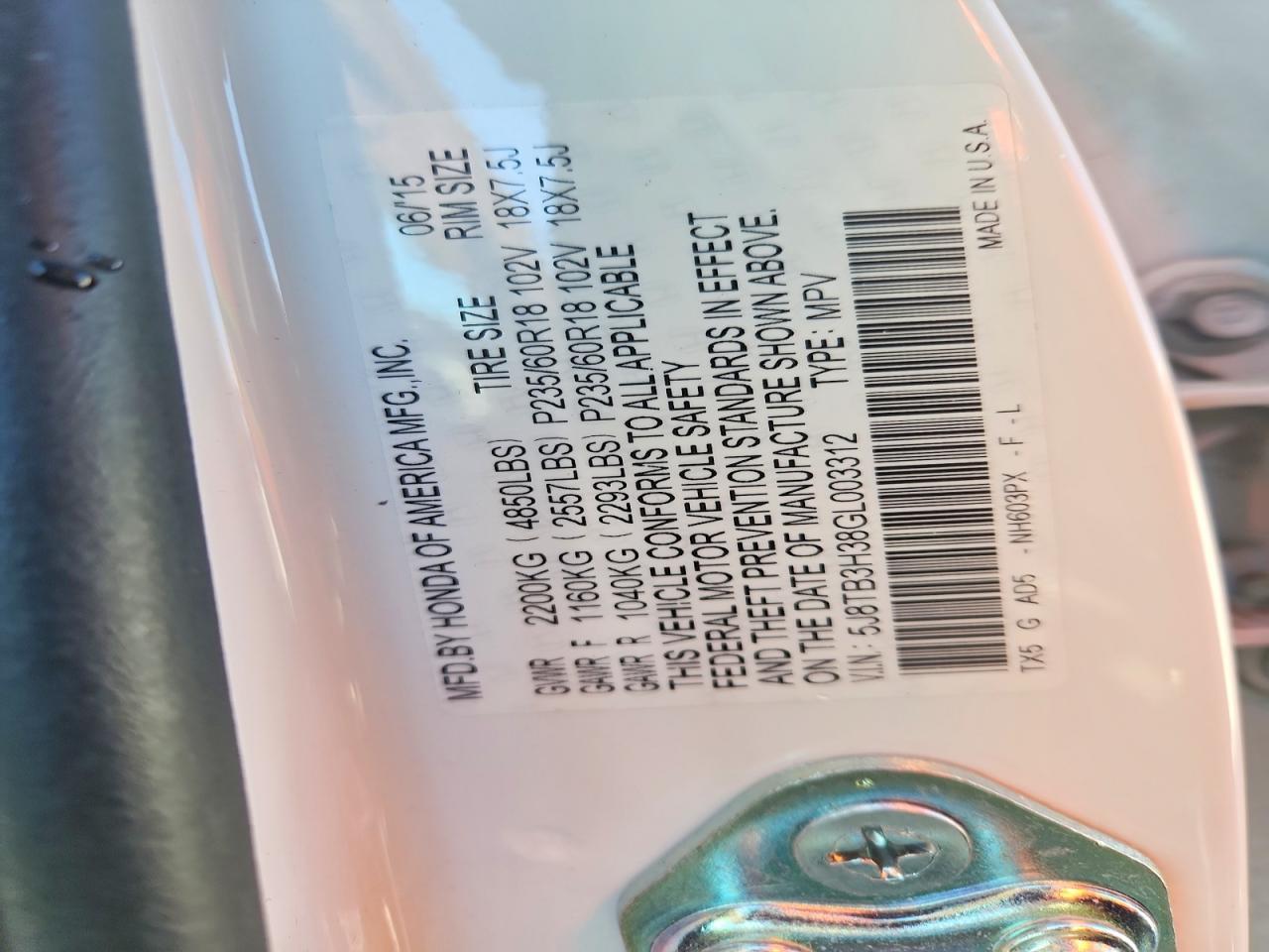 2016 ACURA RDX