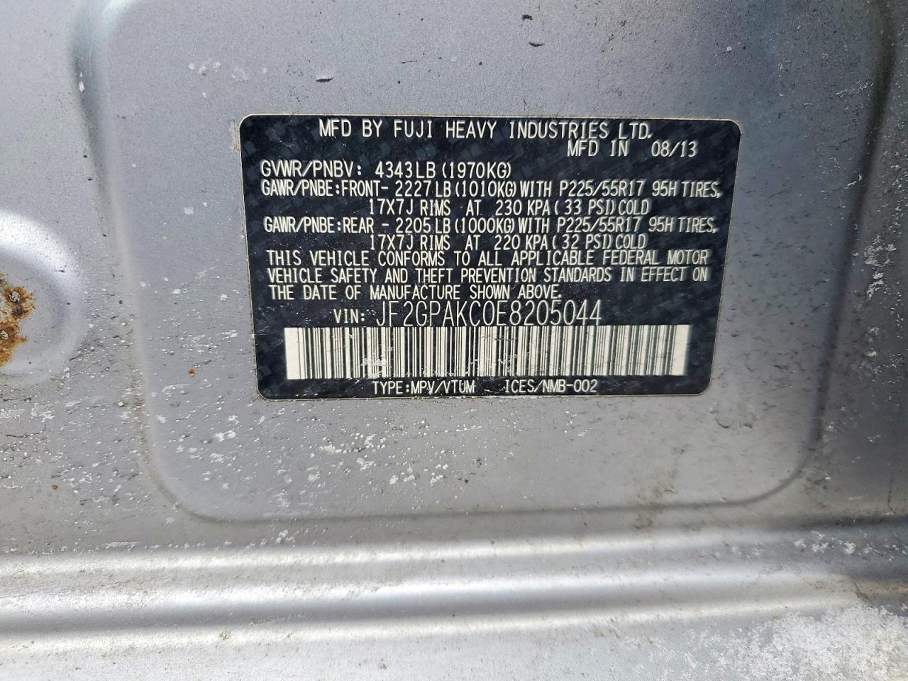2014 SUBARU XV Crosstrek