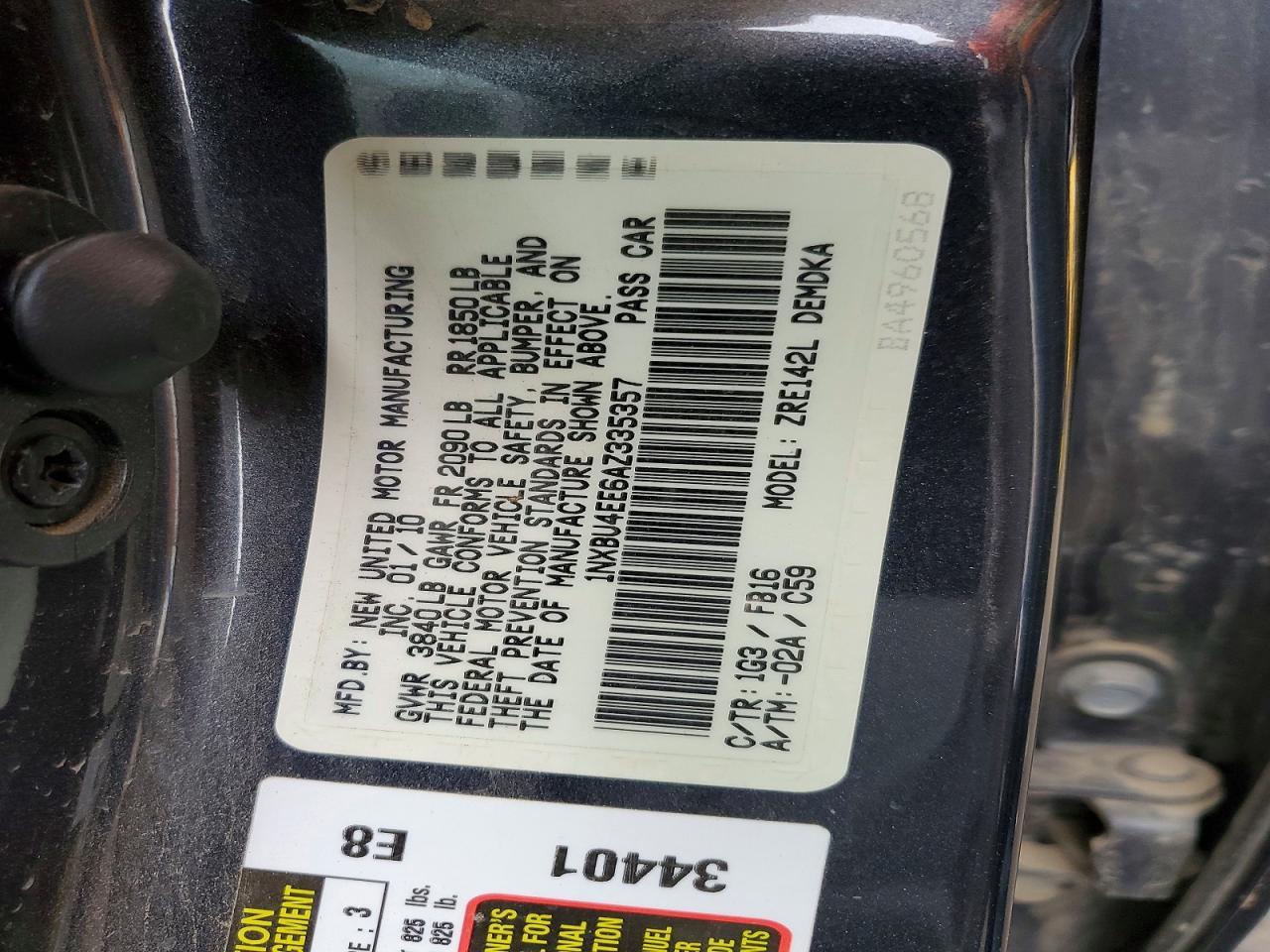 2010 TOYOTA COROLLA