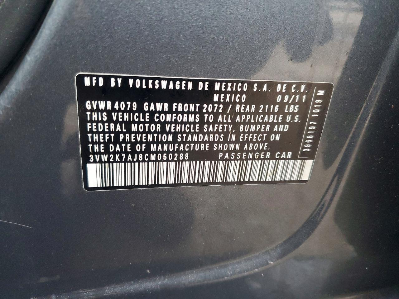 2012 VOLKSWAGEN JETTA