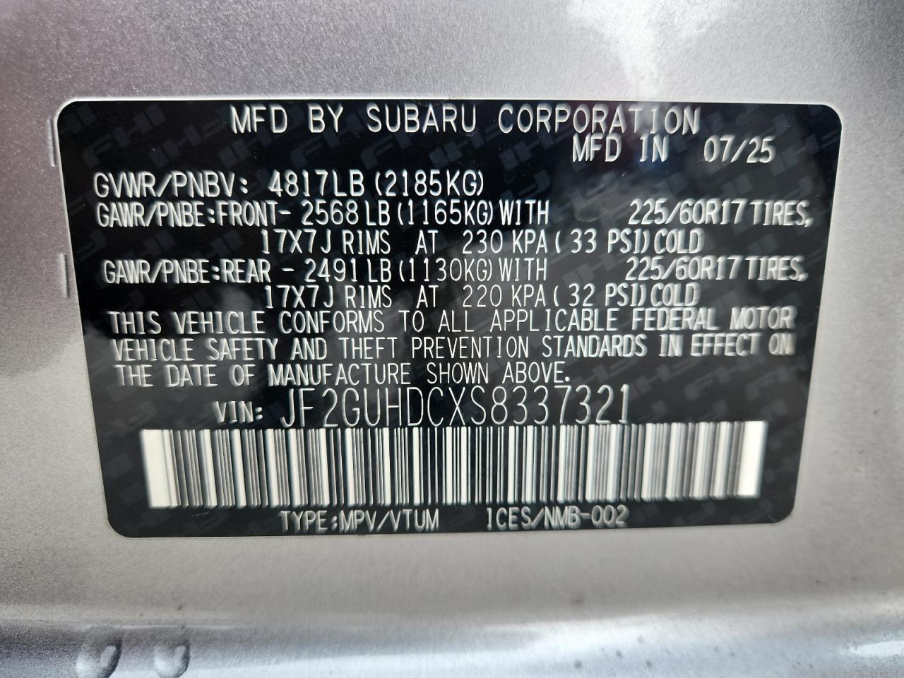 2025 SUBARU Crosstrek