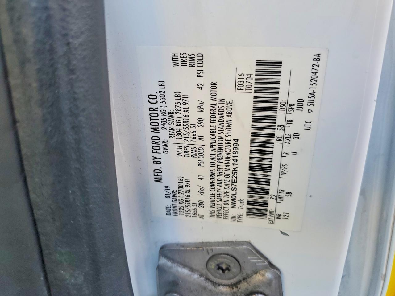 2019 FORD TRANSIT CONNECT