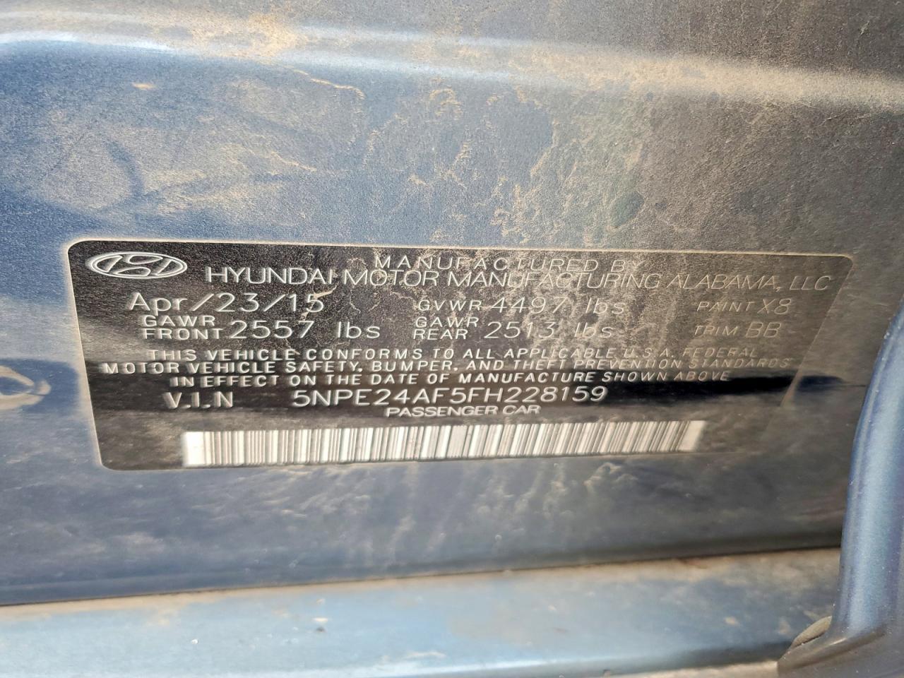 2015 HYUNDAI SONATA