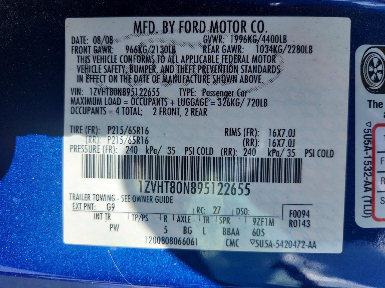 2009 FORD MUSTANG