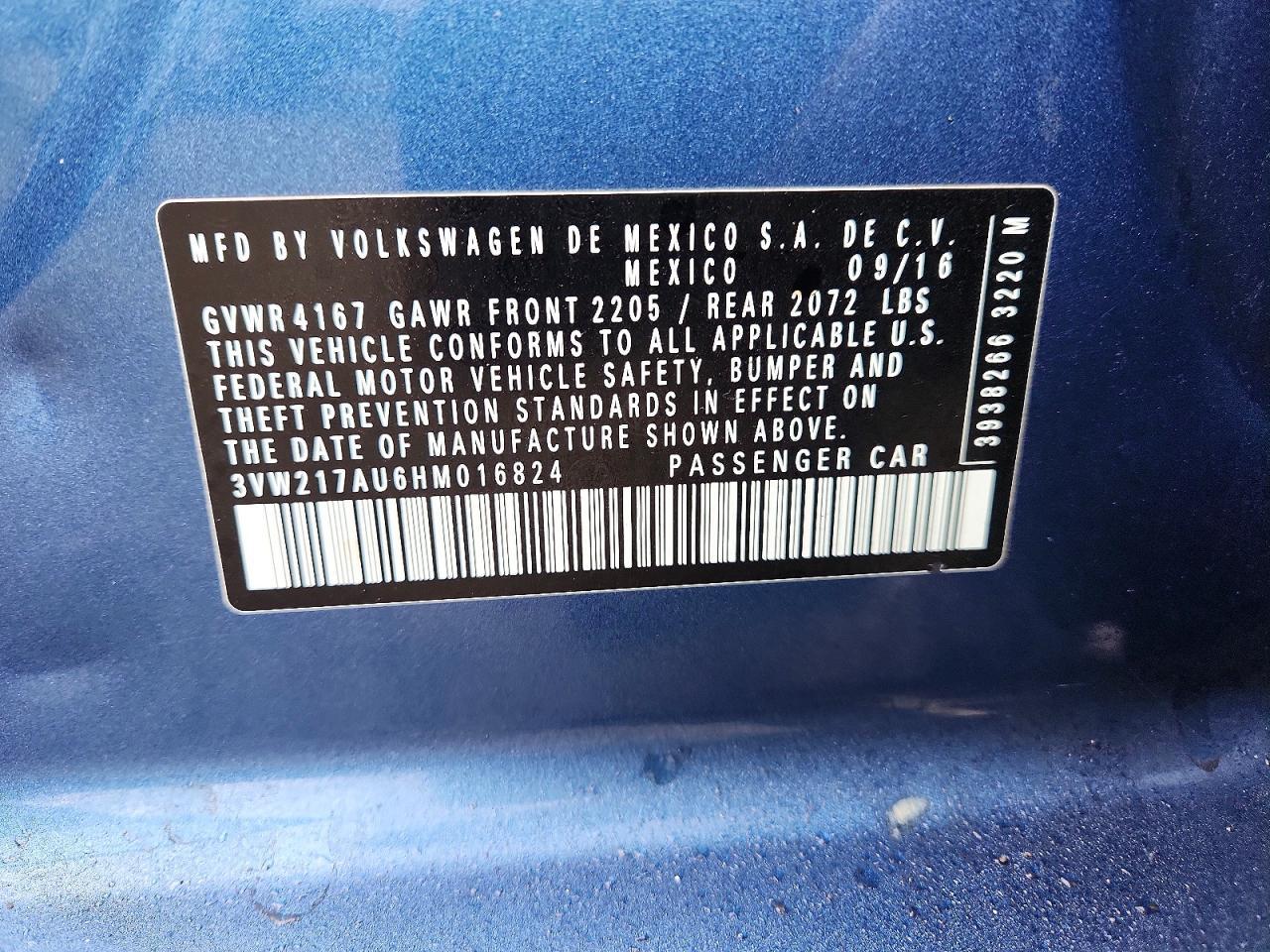 2017 VOLKSWAGEN GOLF