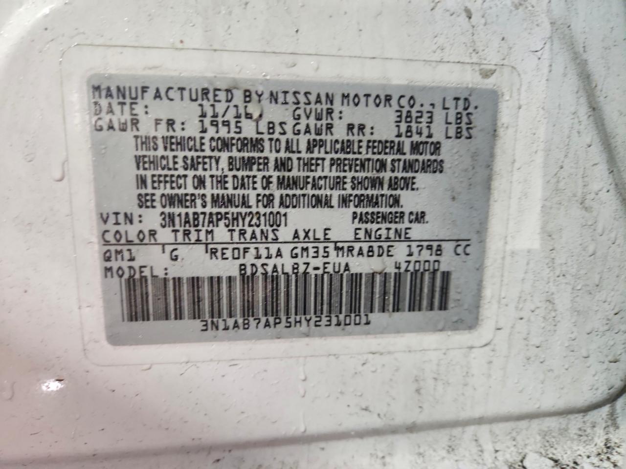 2017 NISSAN SENTRA
