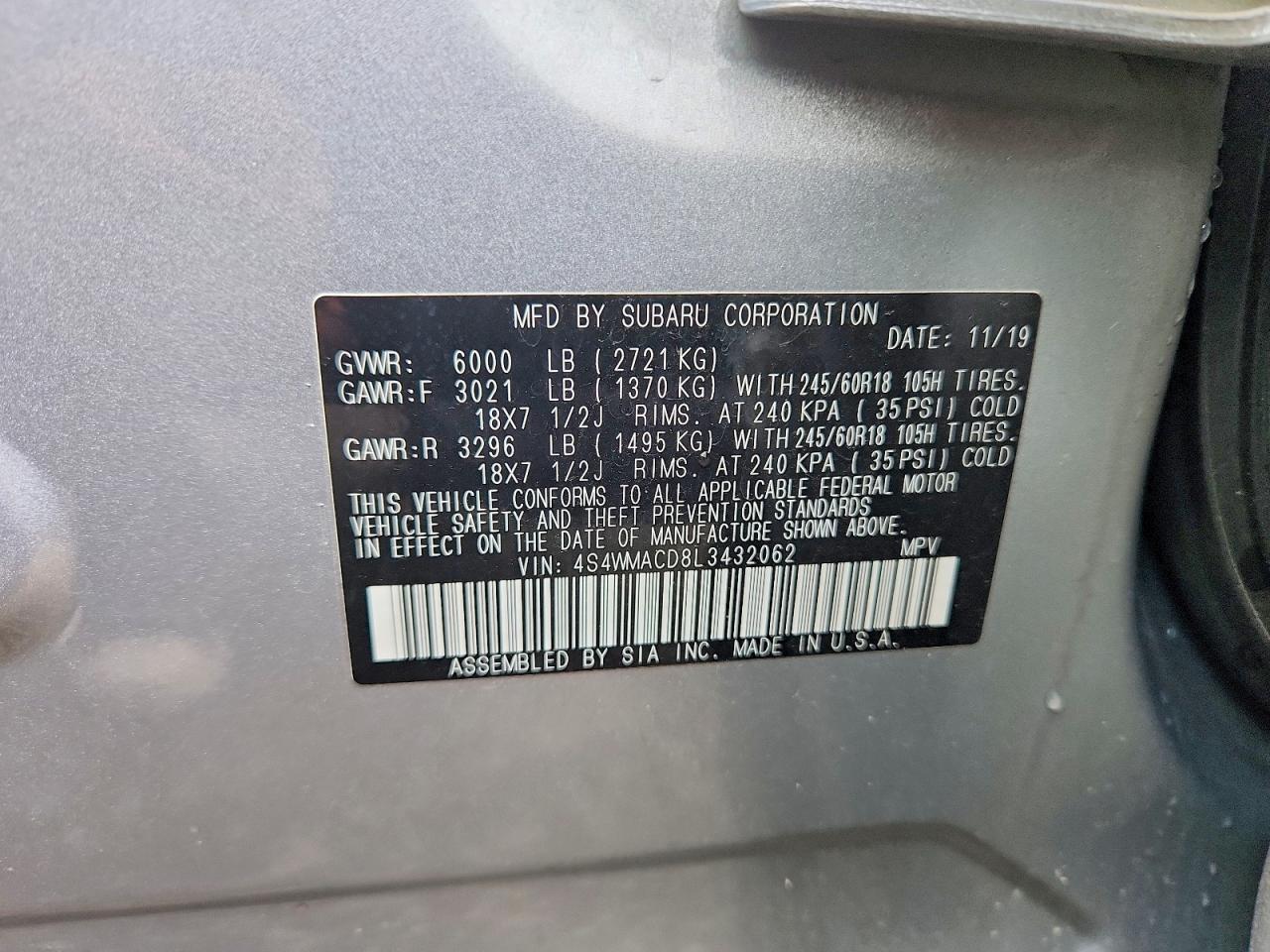 2020 SUBARU Ascent