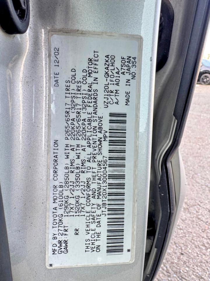 2003 LEXUS Gx 470