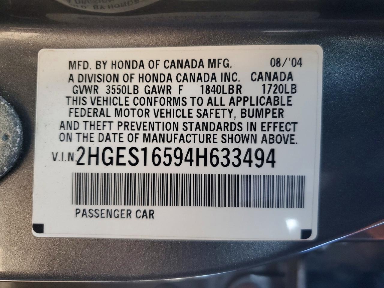 2004 HONDA CIVIC