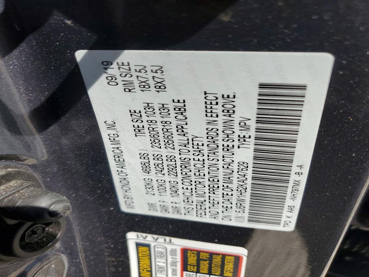 2019 HONDA CR-V