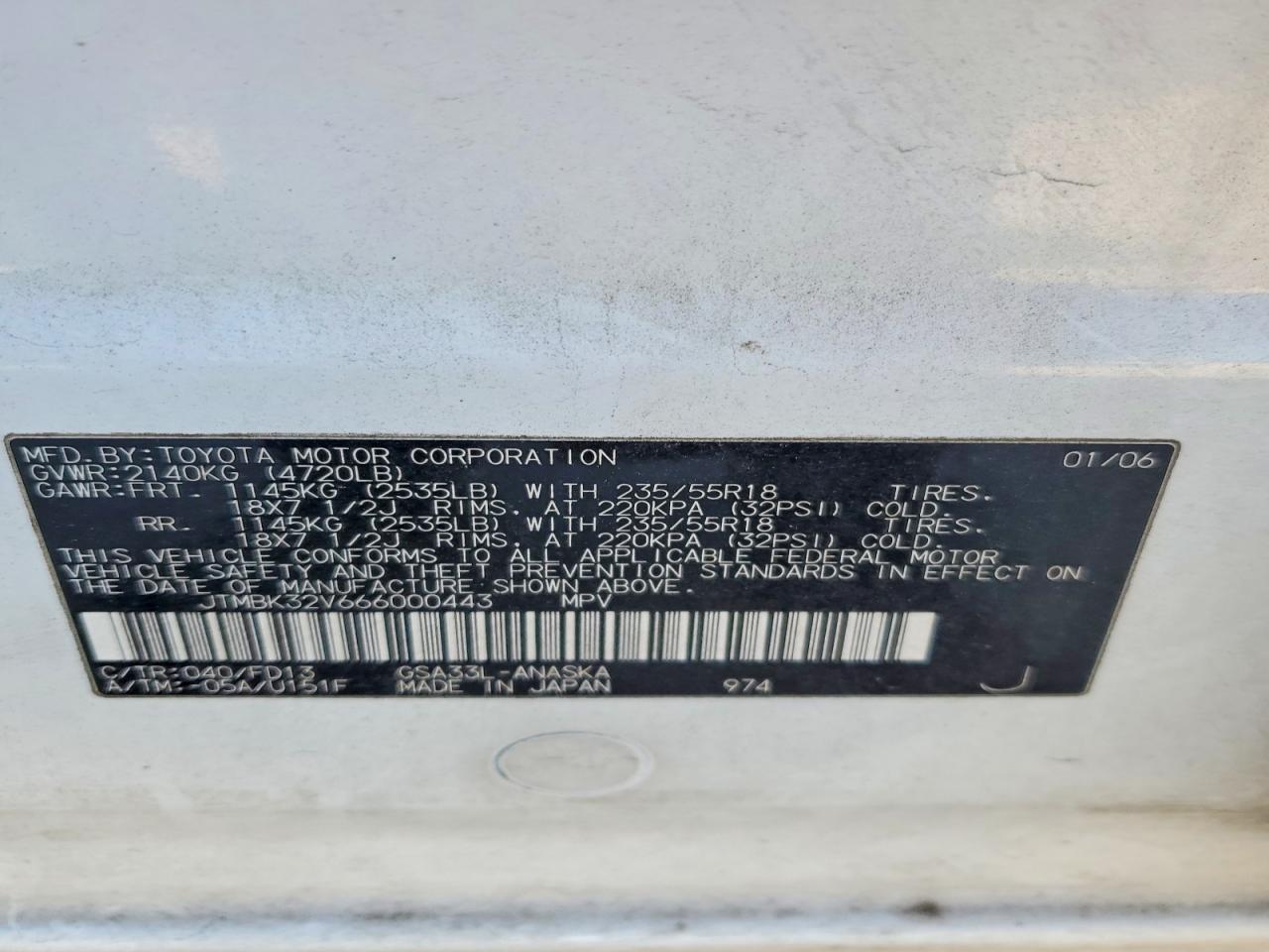 2006 TOYOTA RAV4