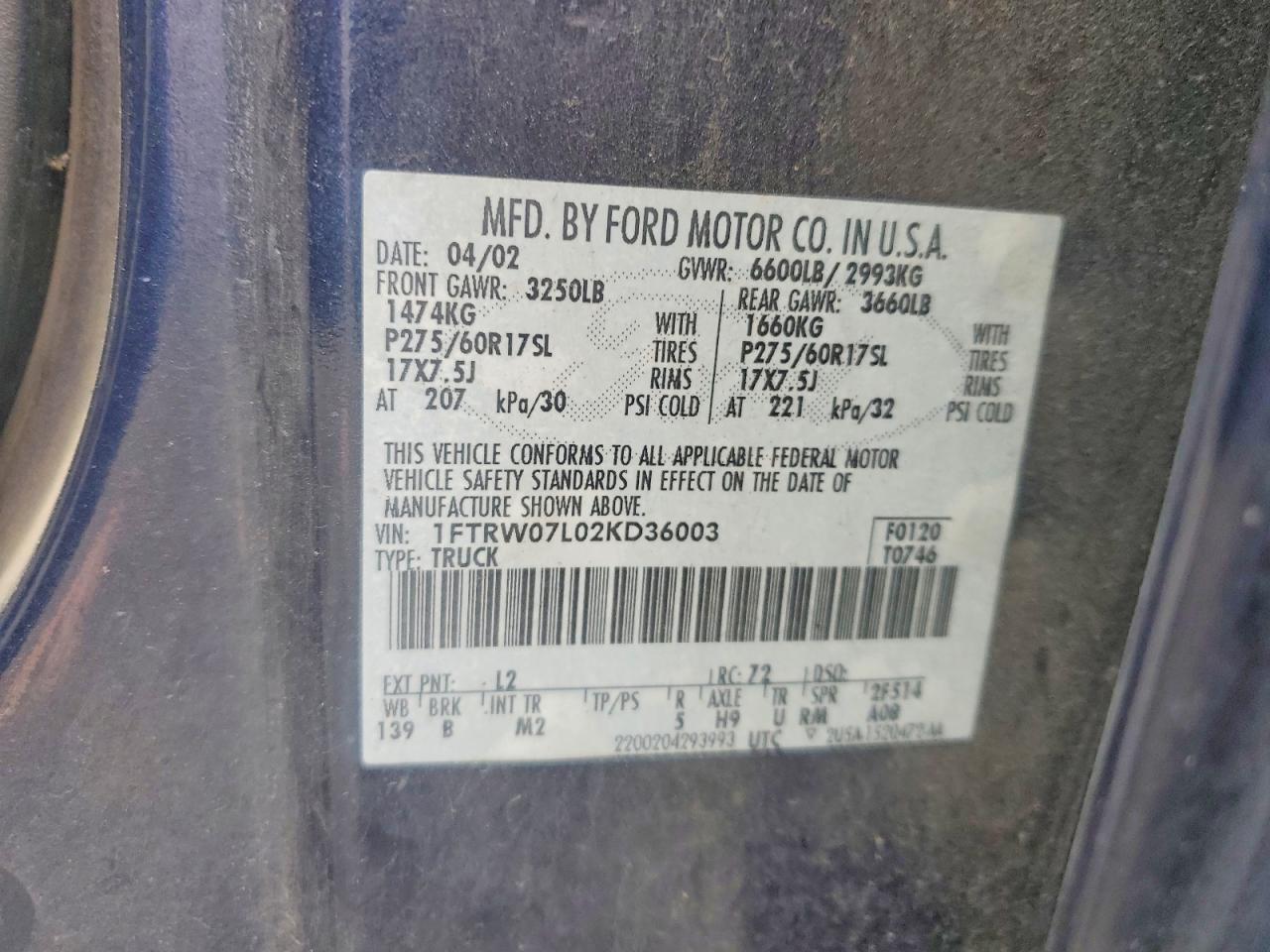2002 FORD F-150 Lightning