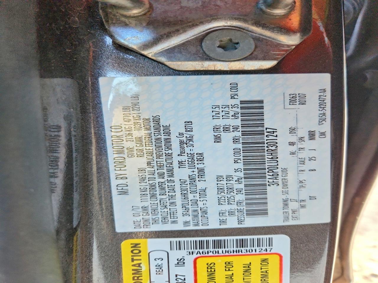 2017 FORD FUSION