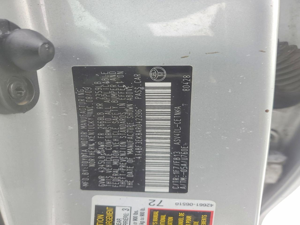 2010 TOYOTA CAMRY
