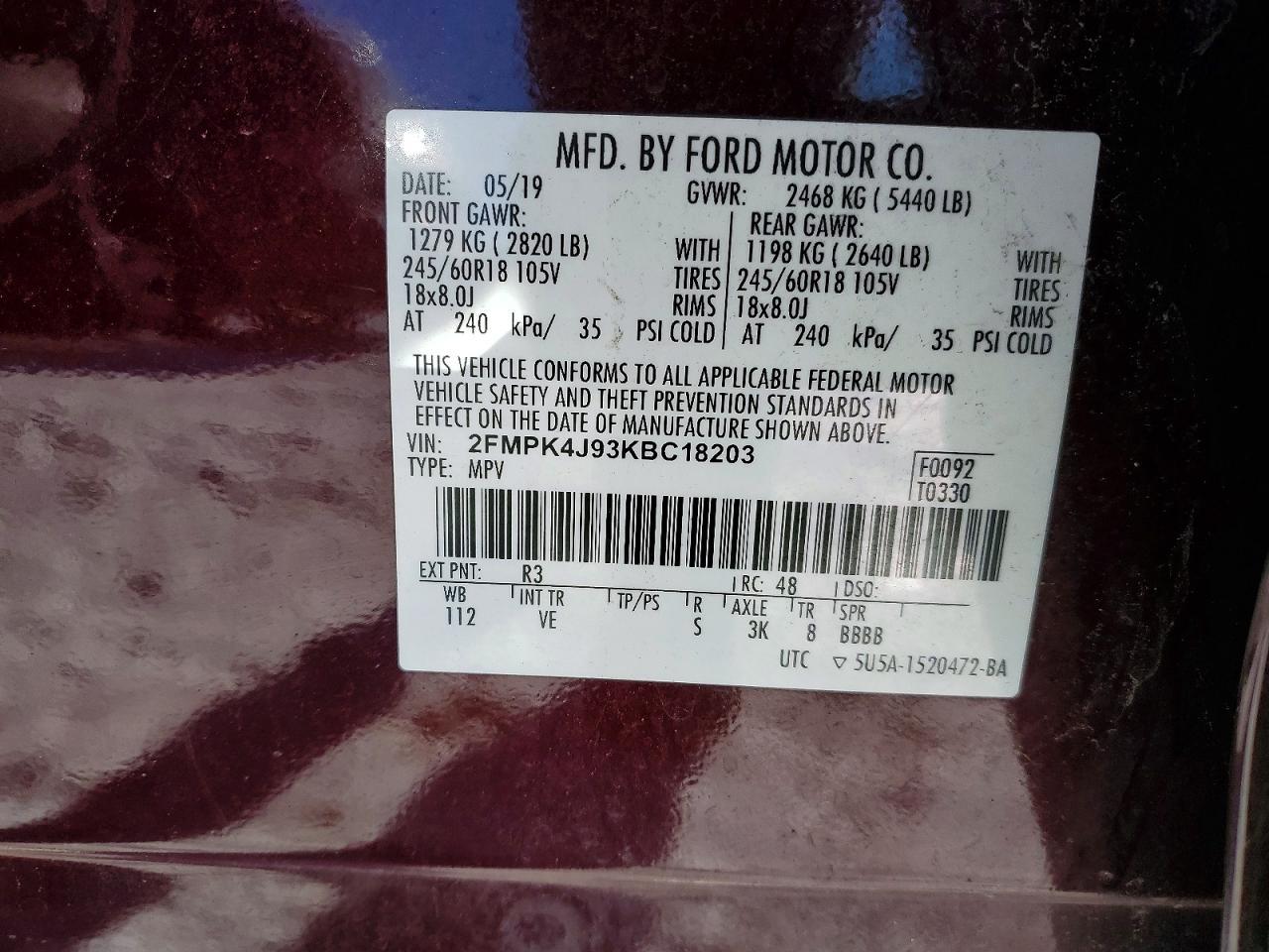 2019 FORD EDGE