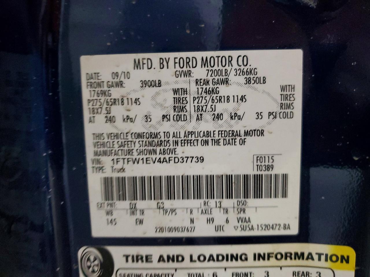 2010 FORD F-150 Lightning