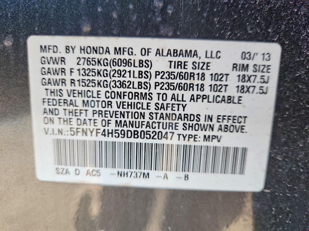 2013 HONDA PILOT