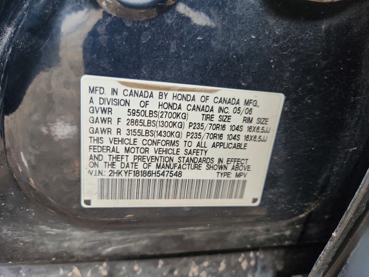 2006 HONDA PILOT