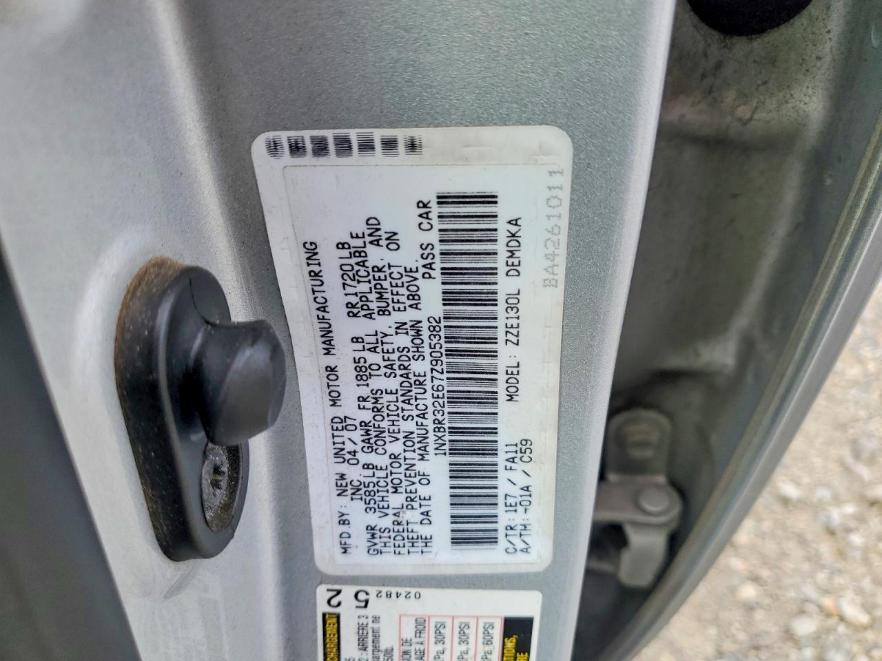 2007 TOYOTA COROLLA