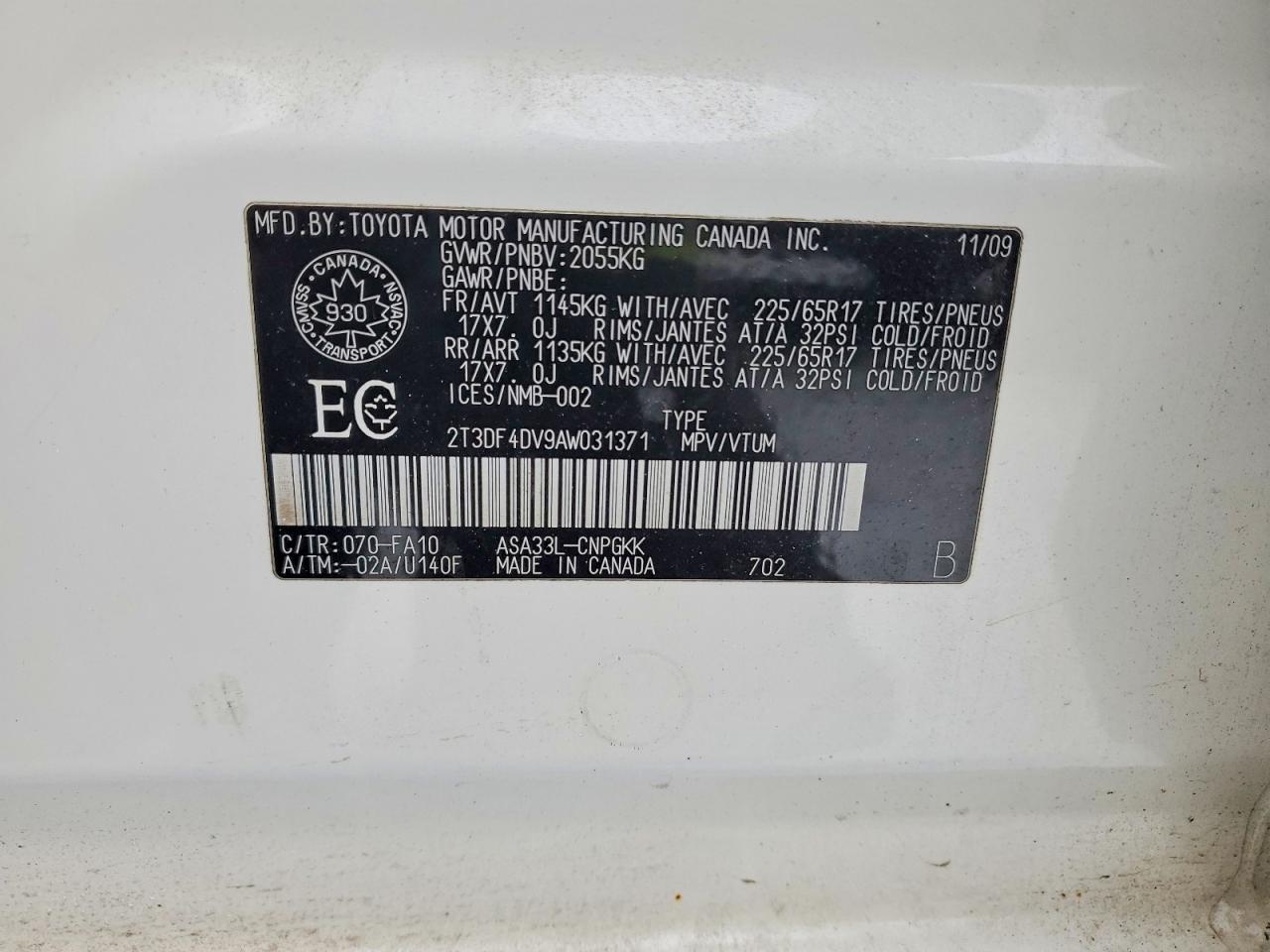 2010 TOYOTA RAV4