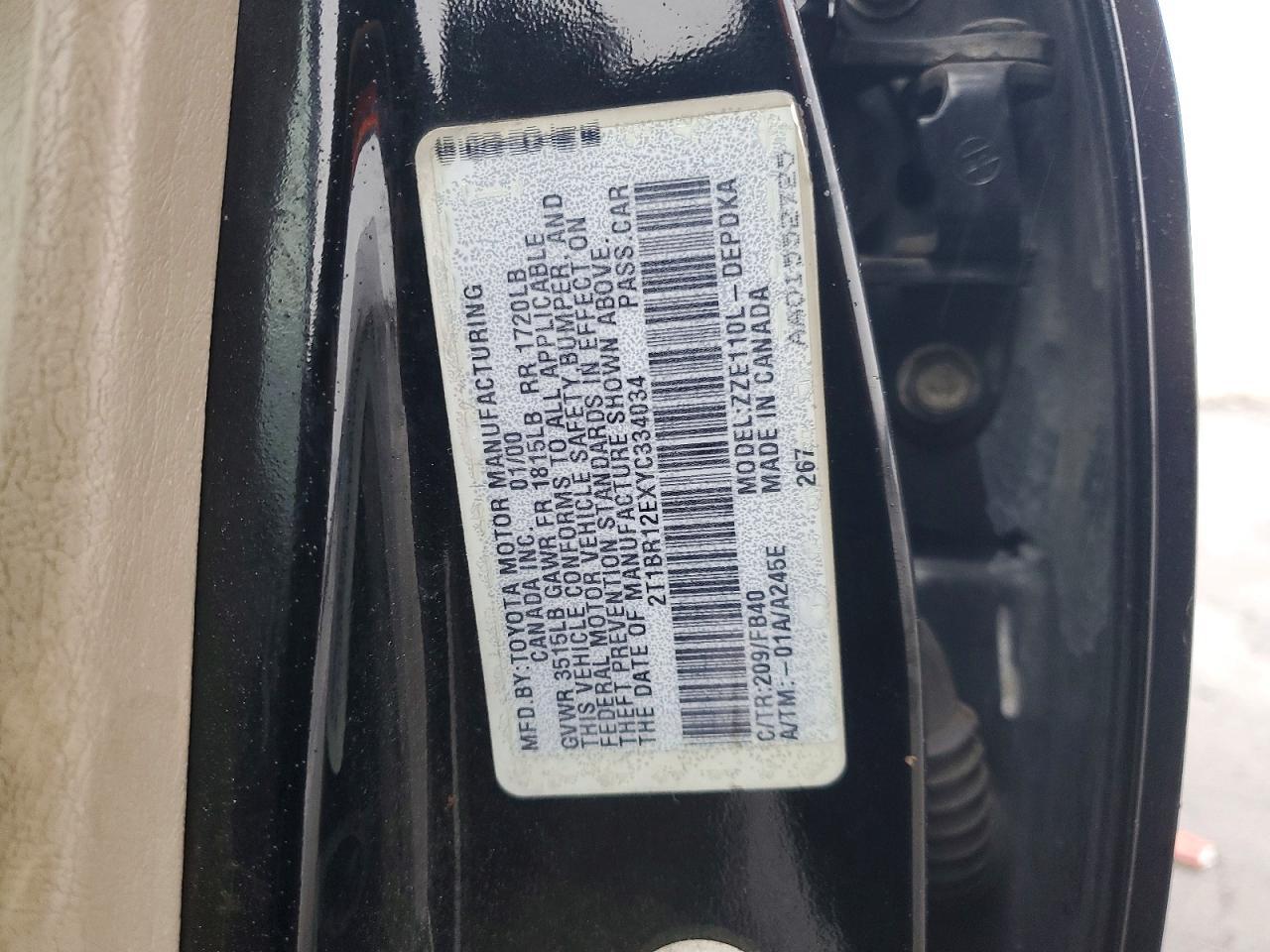 2000 TOYOTA COROLLA