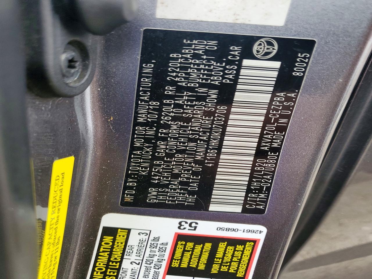 2019 TOYOTA CAMRY