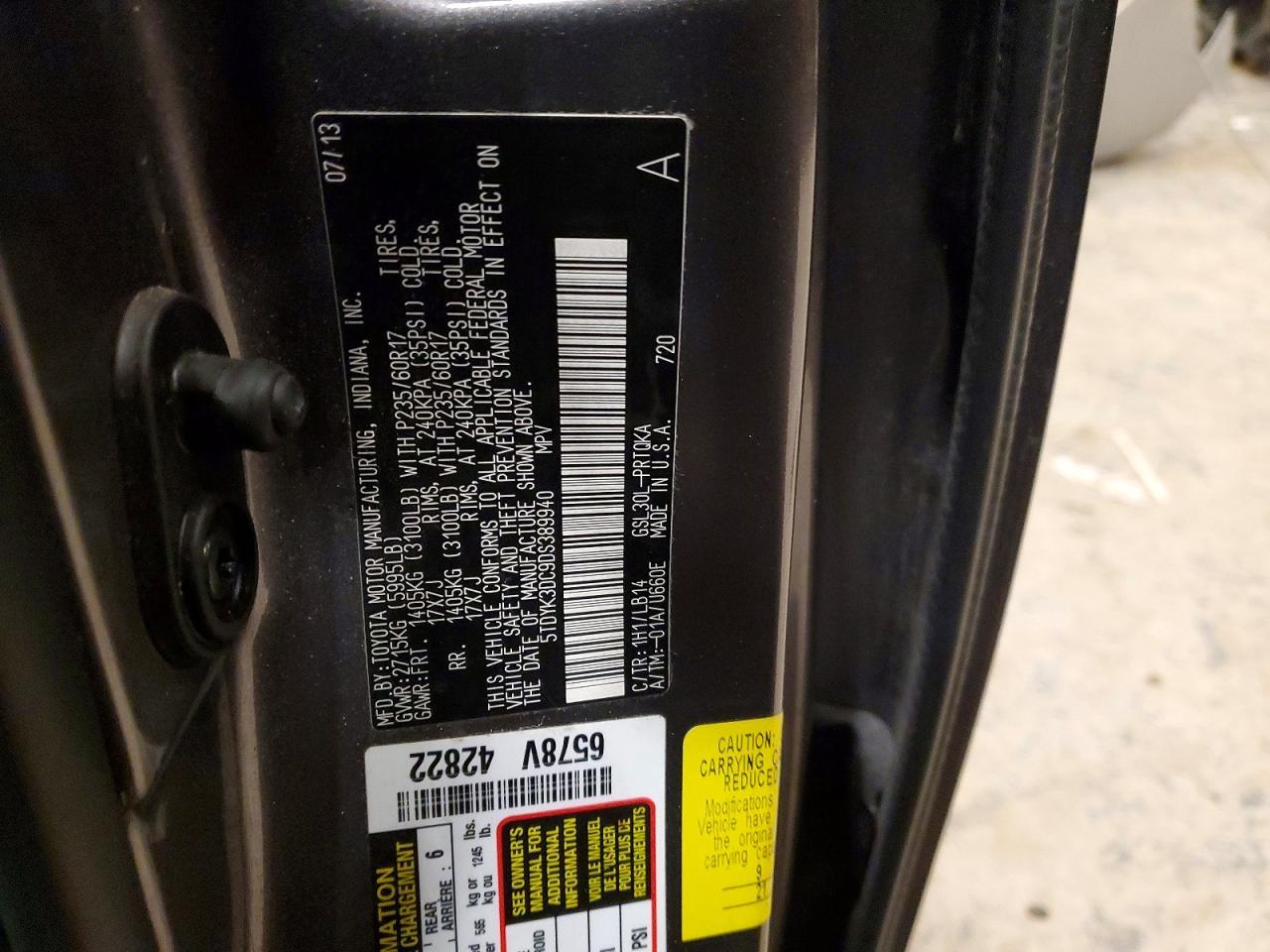2013 TOYOTA SIENNA