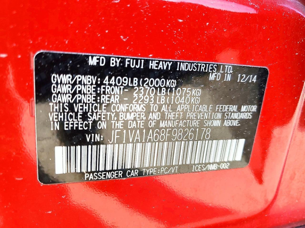 2015 SUBARU WRX