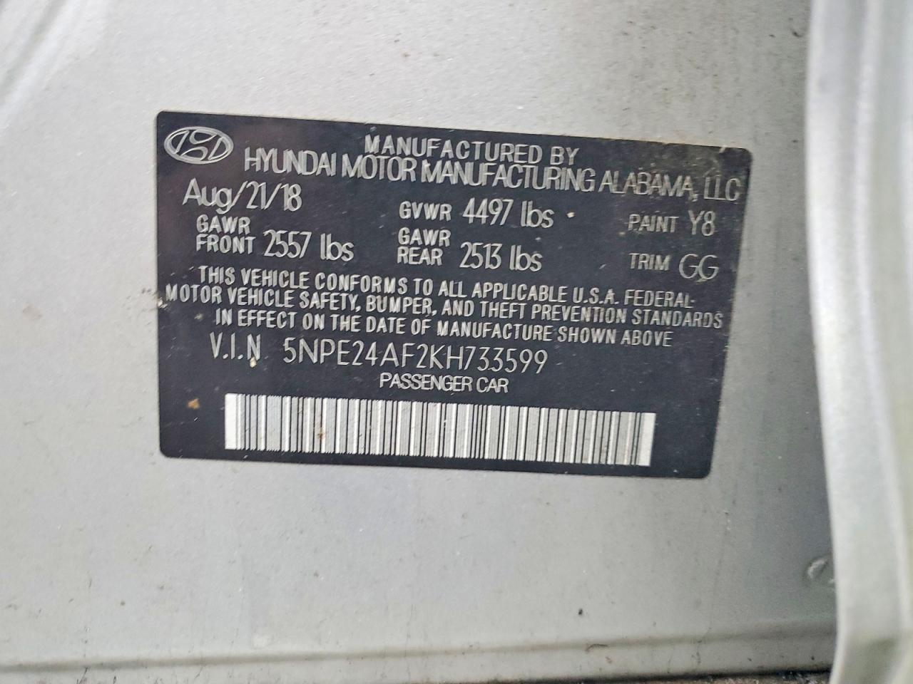 2019 HYUNDAI SONATA