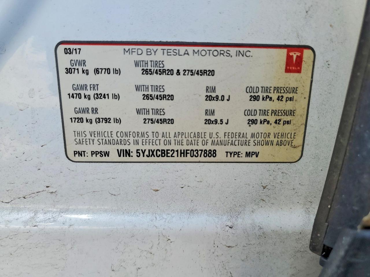 2017 TESLA MODEL X