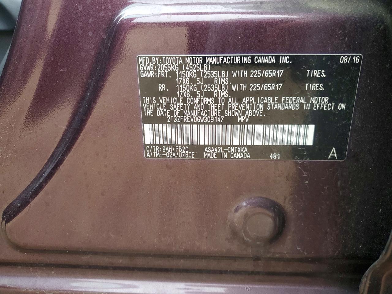2016 TOYOTA RAV4
