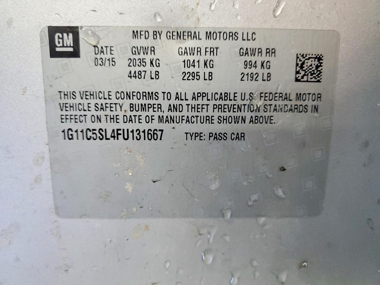 2015 CHEVROLET MALIBU