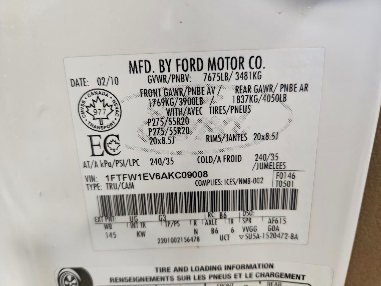 2010 FORD F-150