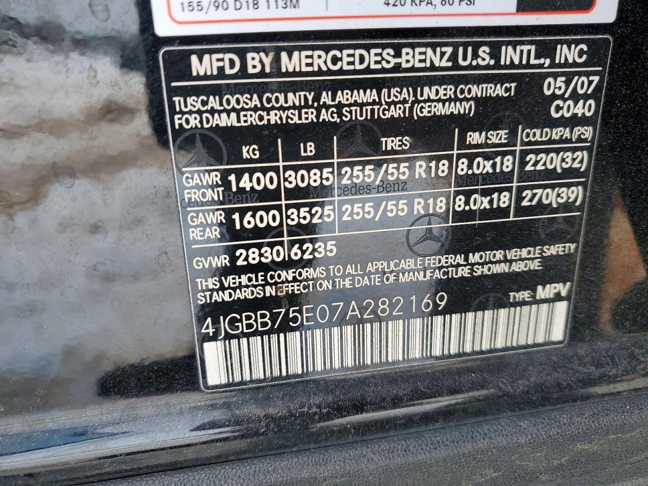 2007 MERCEDES-BENZ ML-Class