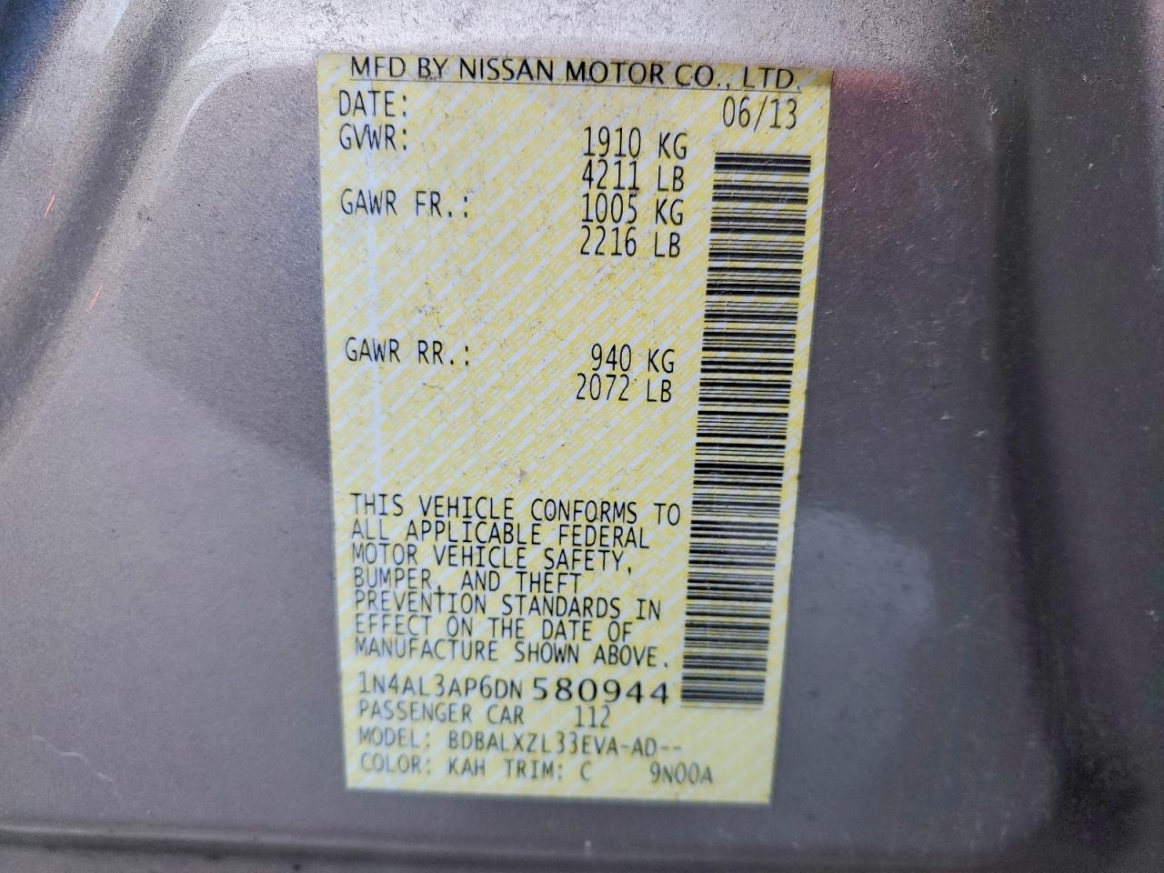 2013 NISSAN ALTIMA