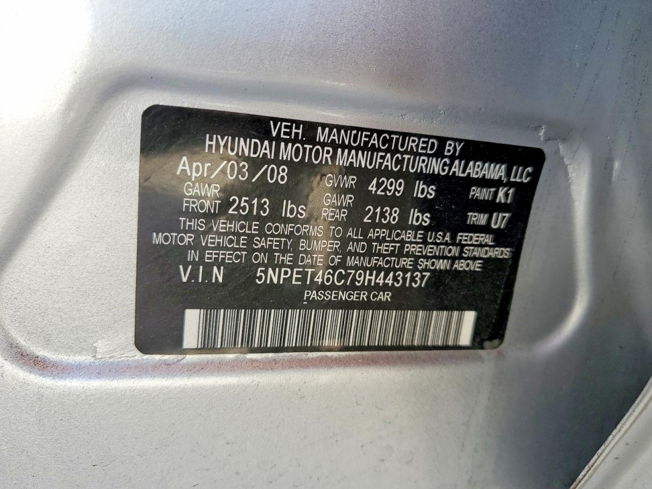 2009 HYUNDAI SONATA
