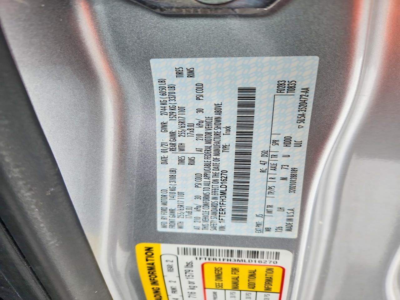 2021 FORD RANGER