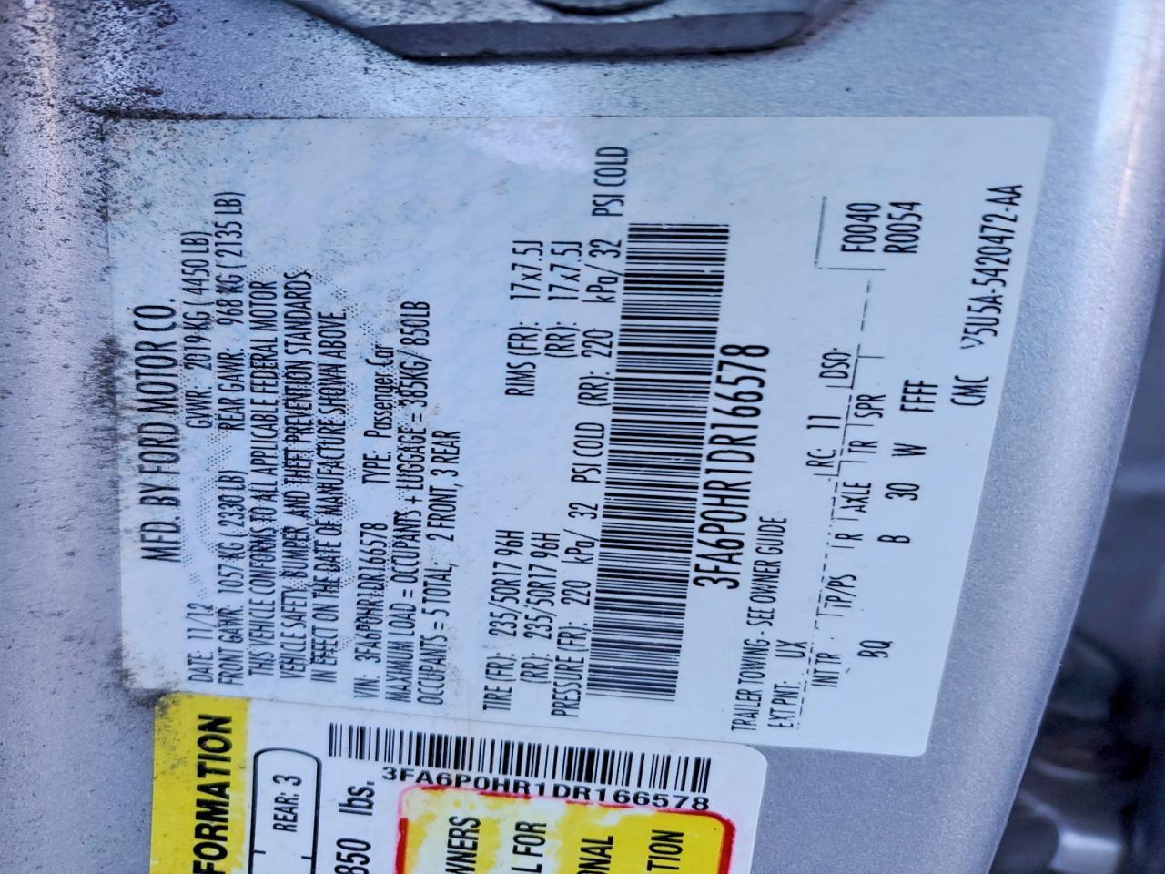 2013 FORD FUSION